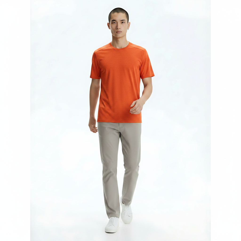 Quick-Dry Running T-Shirt on model - Red front view
