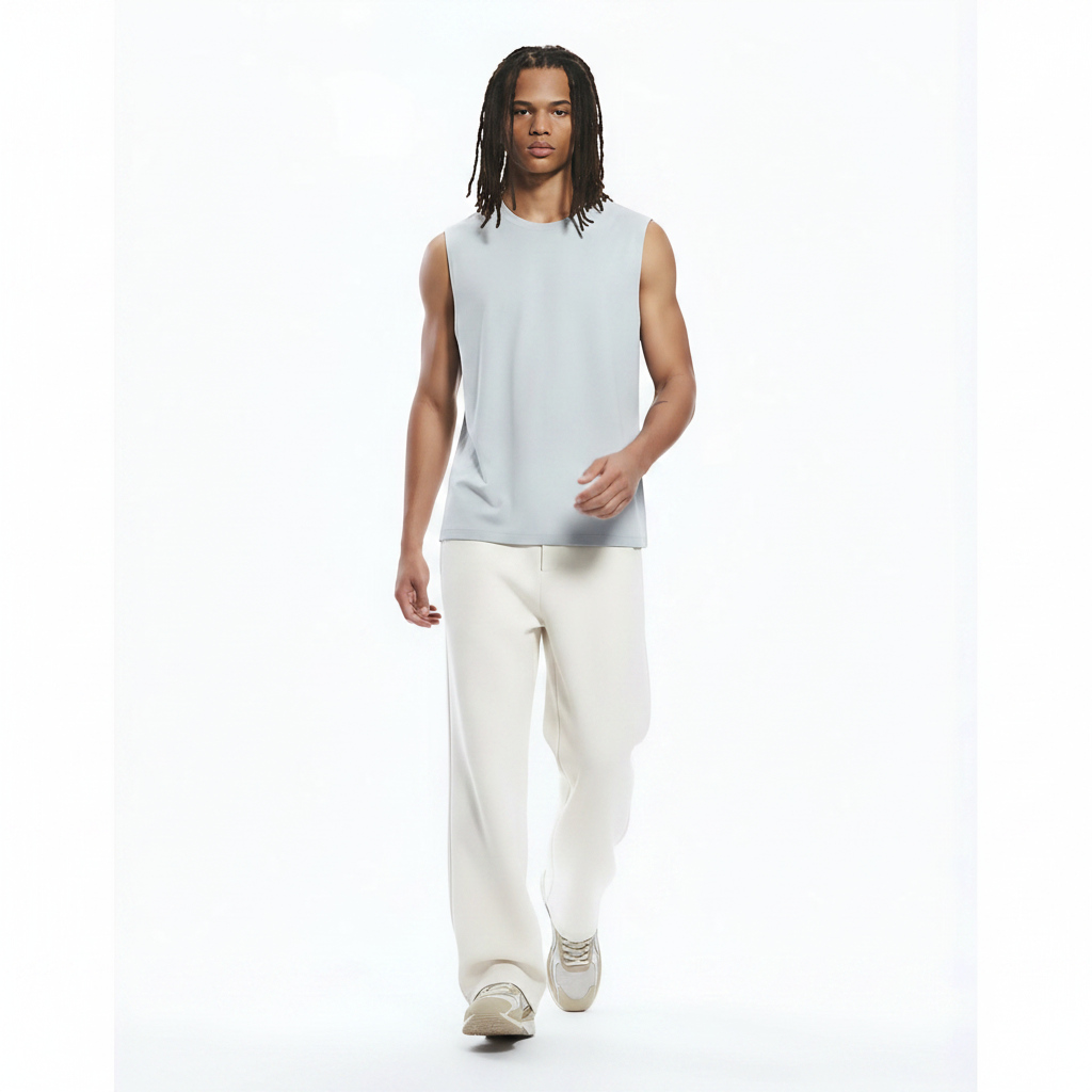 Cooling Tank Top on model - Gray front view