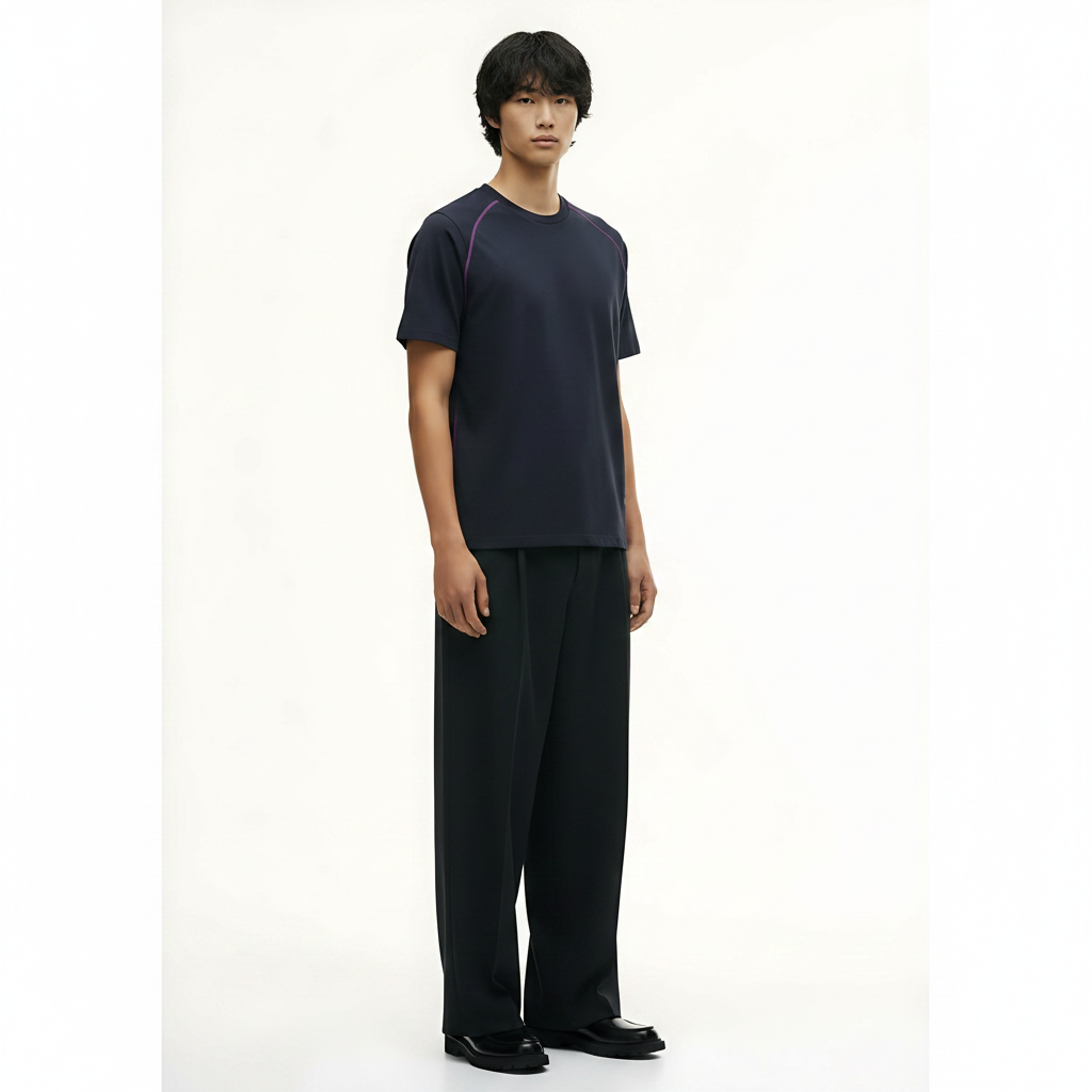 Outdoor Heavyweight T-Shirt on model - Black front view