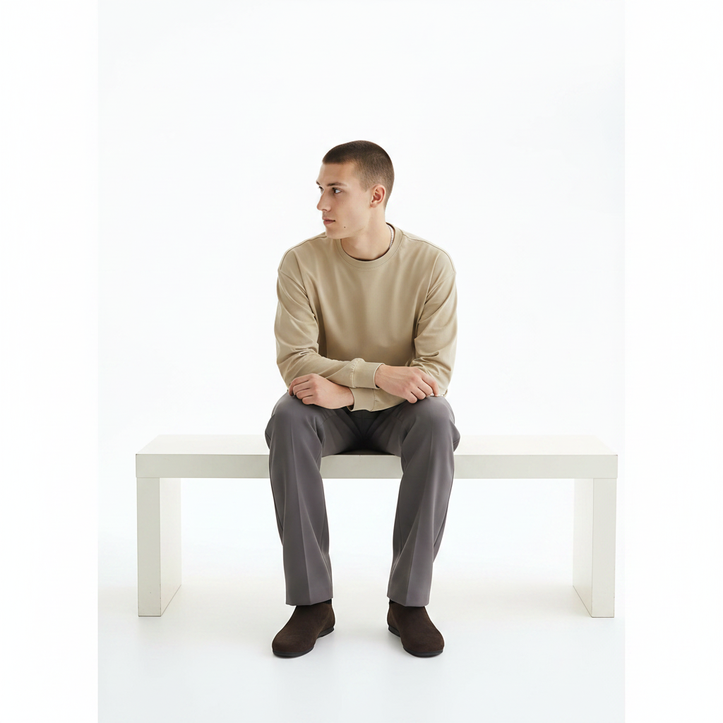 Long Sleeve Running Shirt on model - Apricot front view