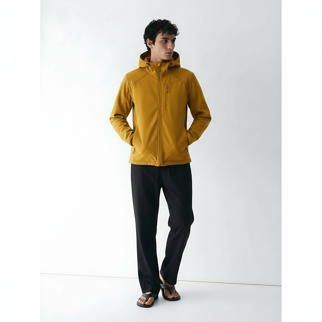 Softshell Jacket Fleece-Lined on model - Brown front view