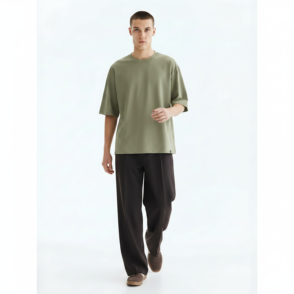 Outdoor Breathable Mesh T-Shirt on model - Green front view