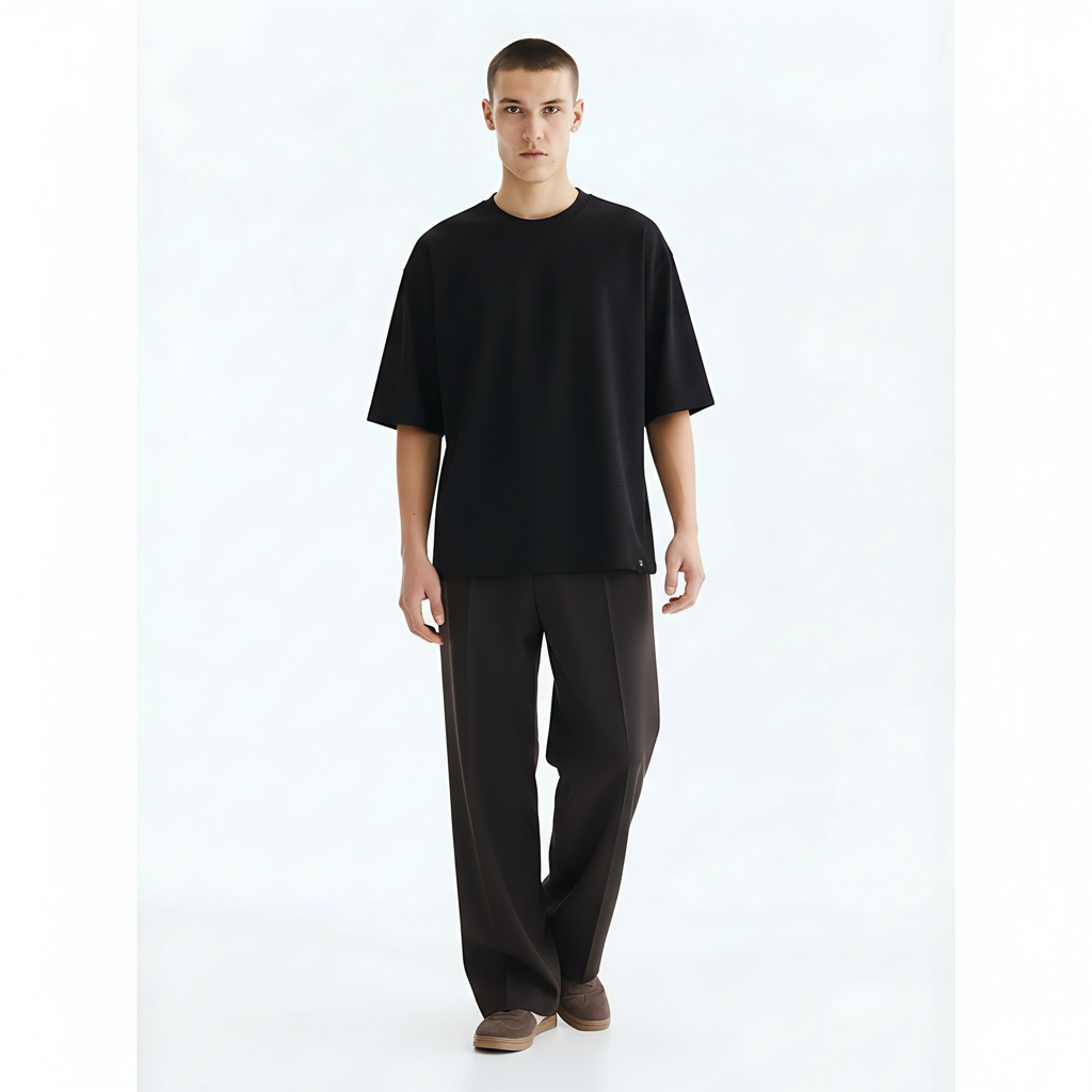Outdoor Breathable Mesh T-Shirt on model - Black front view