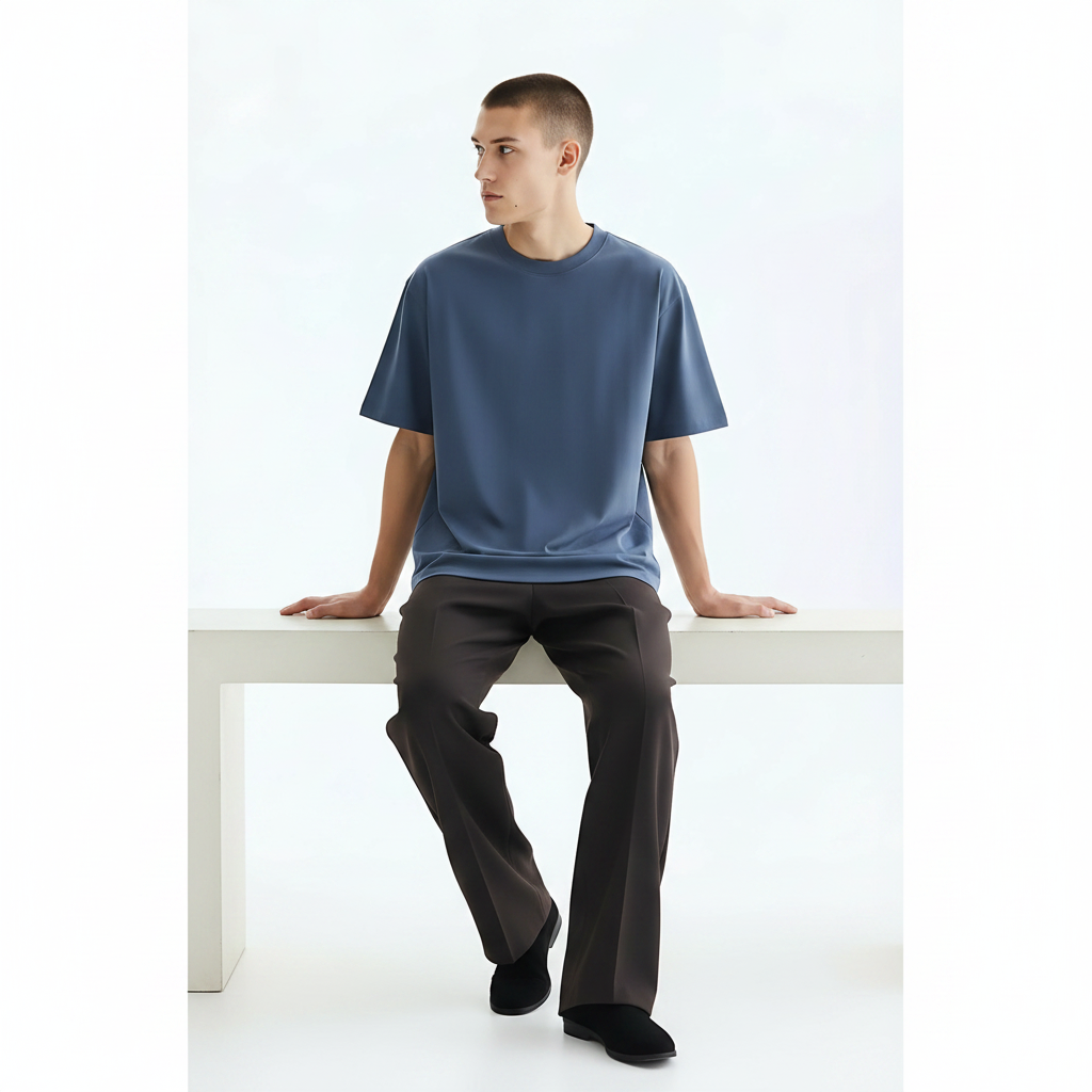 Cotton Oversized T-Shirt Cooling 220g on model - Red front view