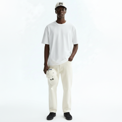 Short Sleeve T-Shirt Quick-Dry Cotton Blend on model - White front view