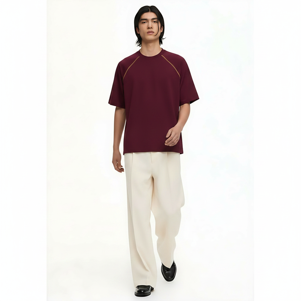 Baseball T-Shirt Colorblock on model - Purple front view
