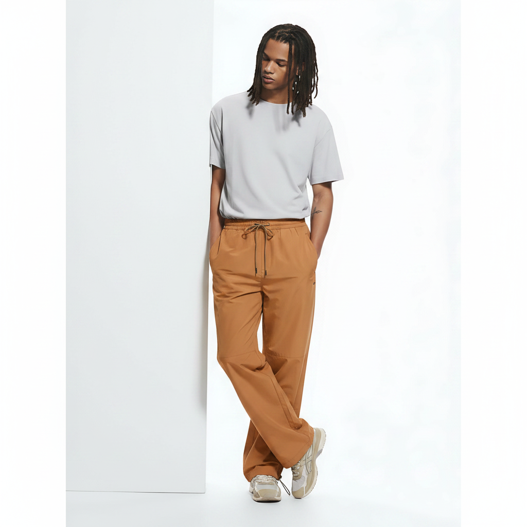 Men's Cargo Joggers Quick-Dry on model - Orange front view