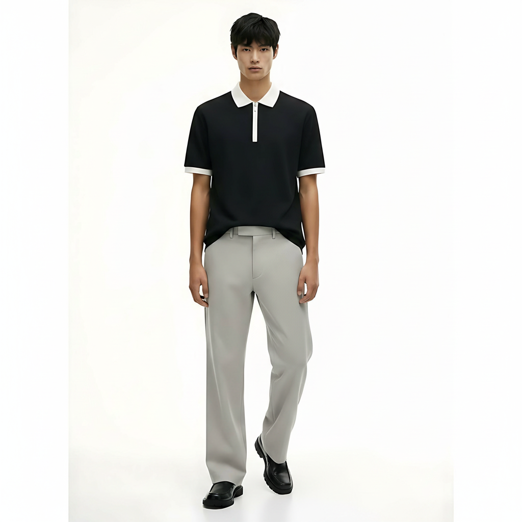 Heavyweight Cotton T-Shirt 250g on model - Medium Gray front view