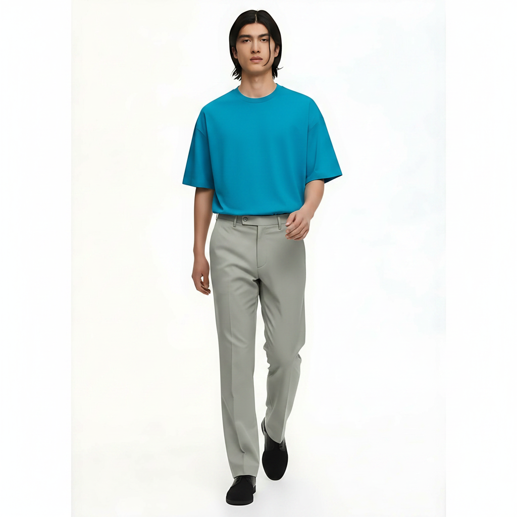 Cotton Shorts Heavyweight on model - Medium Gray front view