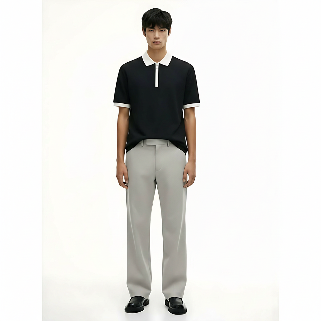 Heavyweight Cotton T-Shirt 250g on model - Black 3 front view