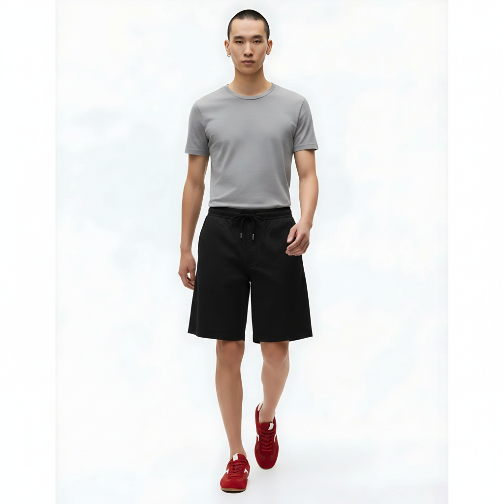 Quick-Dry Shorts Cooling Stretch on model - Black front view