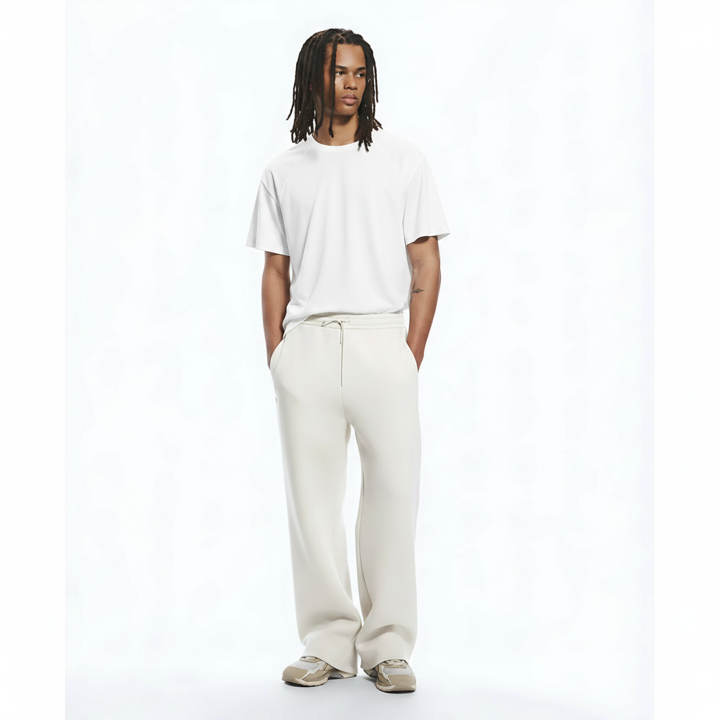 Heavyweight Cotton-Blend T-Shirt on model - Off White front view