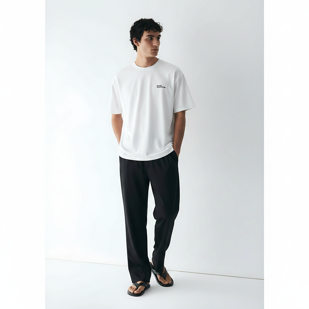 Performance T-Shirt Antibacterial Quick-Dry on model - White front view