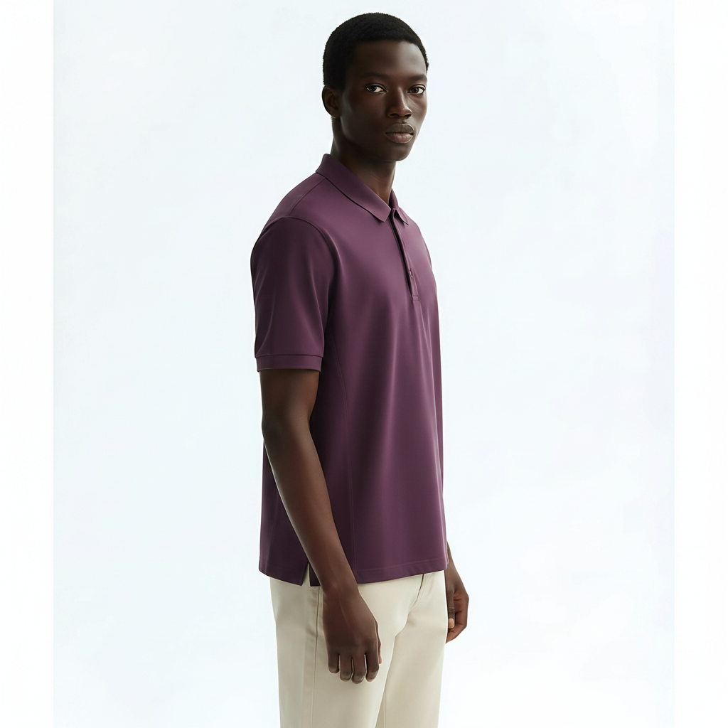 Quick-Dry Polo Shirt UPF50+ on model - Beige front view