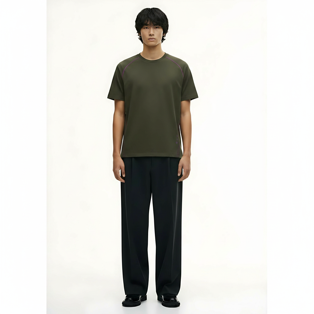Outdoor Heavyweight T-Shirt on model - Green front view