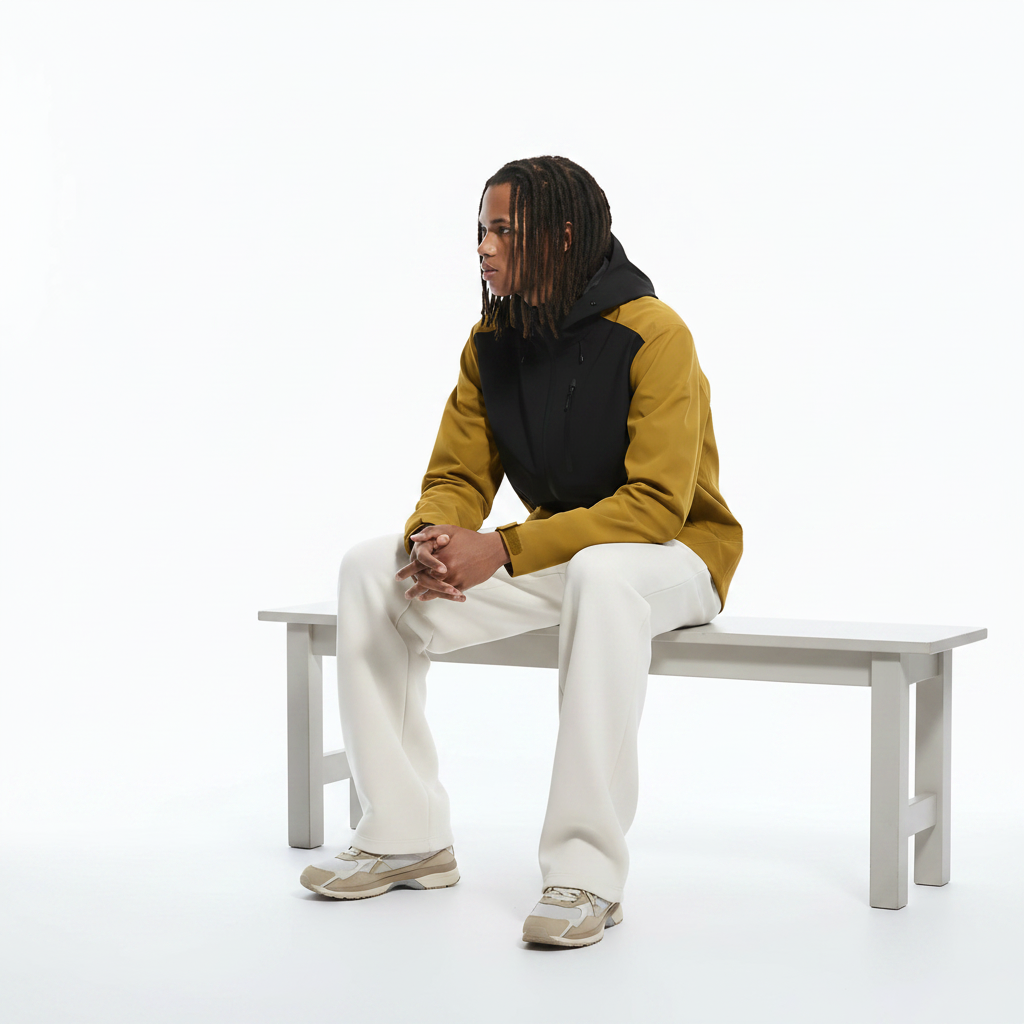Lightweight Outdoor Softshell Jacket on model - Yellow front view