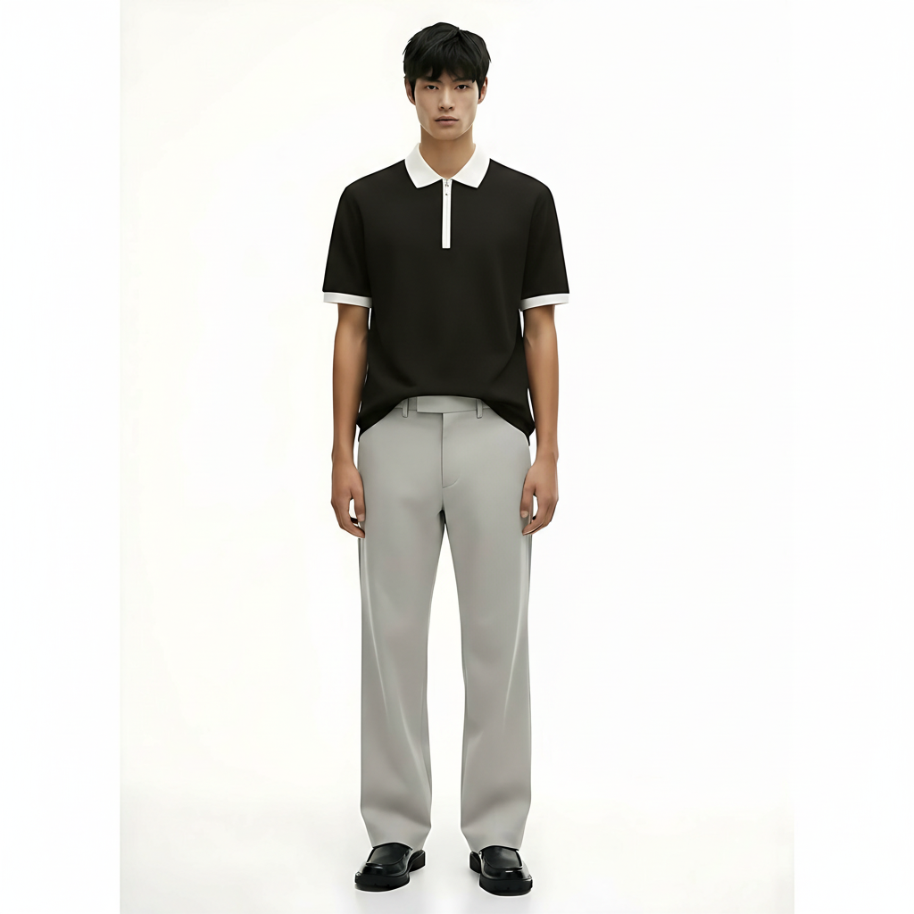 Heavyweight Cotton T-Shirt 250g on model - Black 2 front view