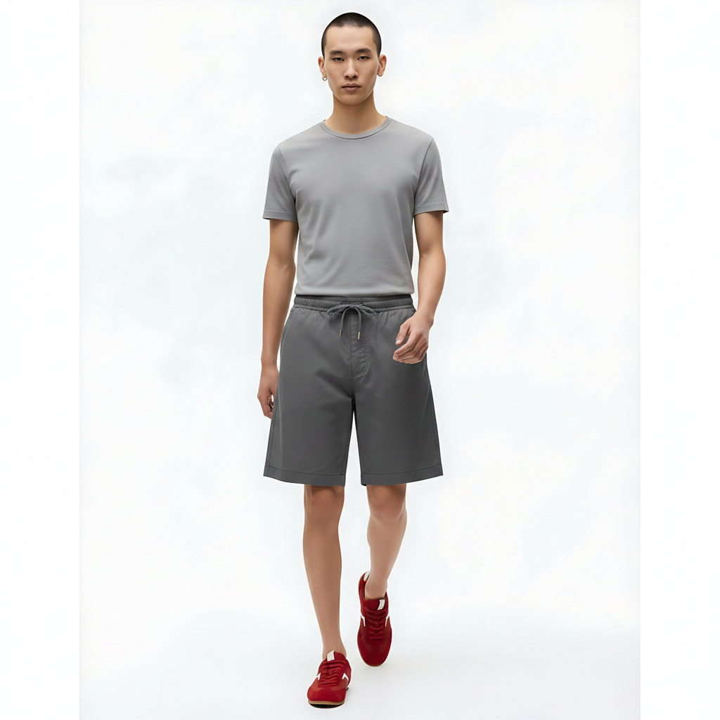 Quick-Dry Shorts Cooling Stretch on model - Charcoal Gray front view