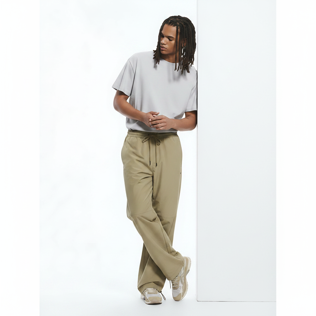 Men's Cargo Joggers Quick-Dry on model - Gray front view