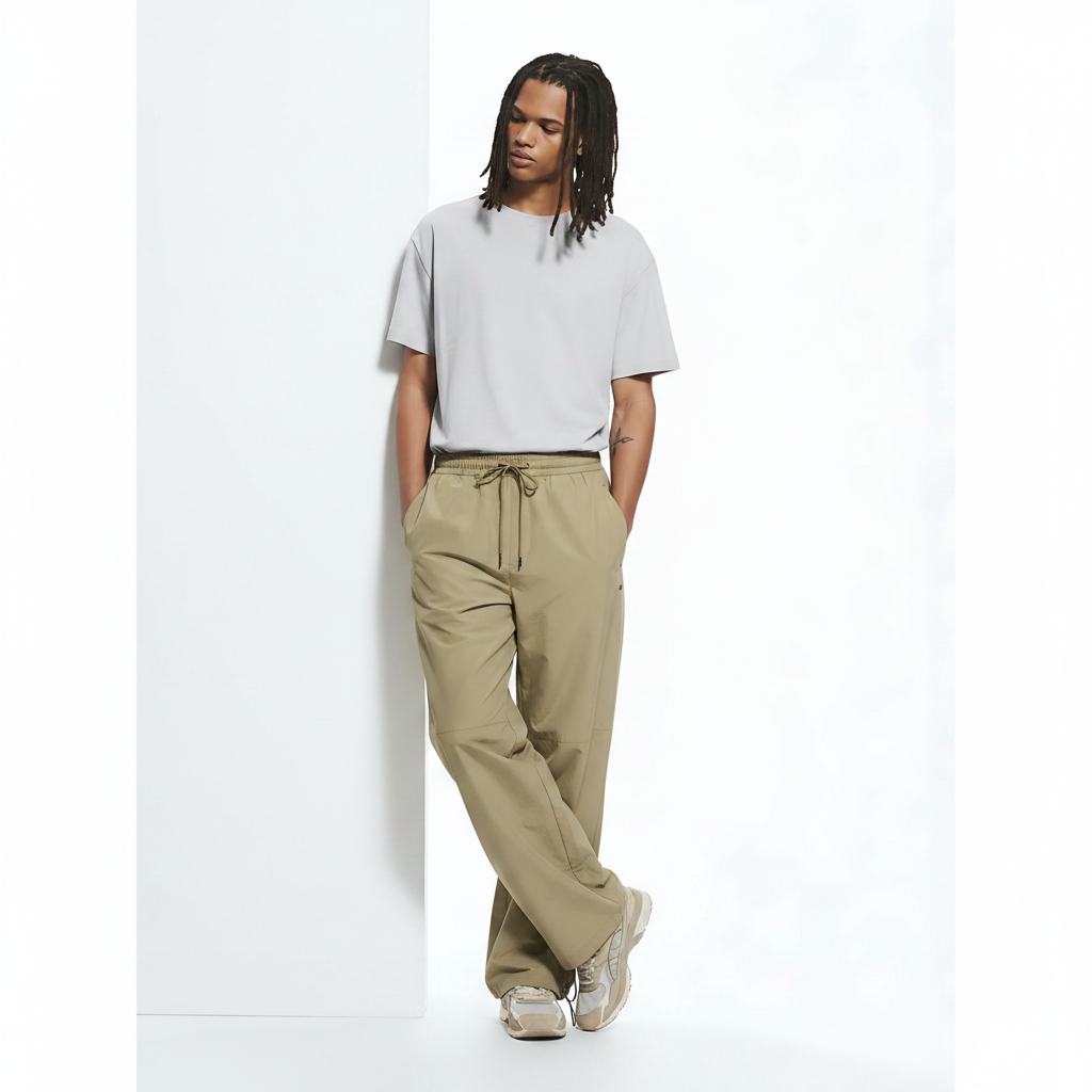 Men's Cargo Joggers Quick-Dry on model - Green front view