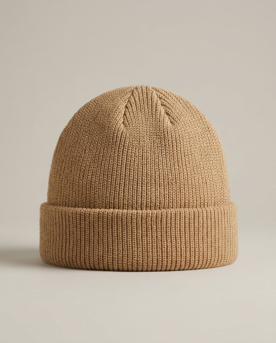 Solid Color Retro Knitted Beanie - Khaki