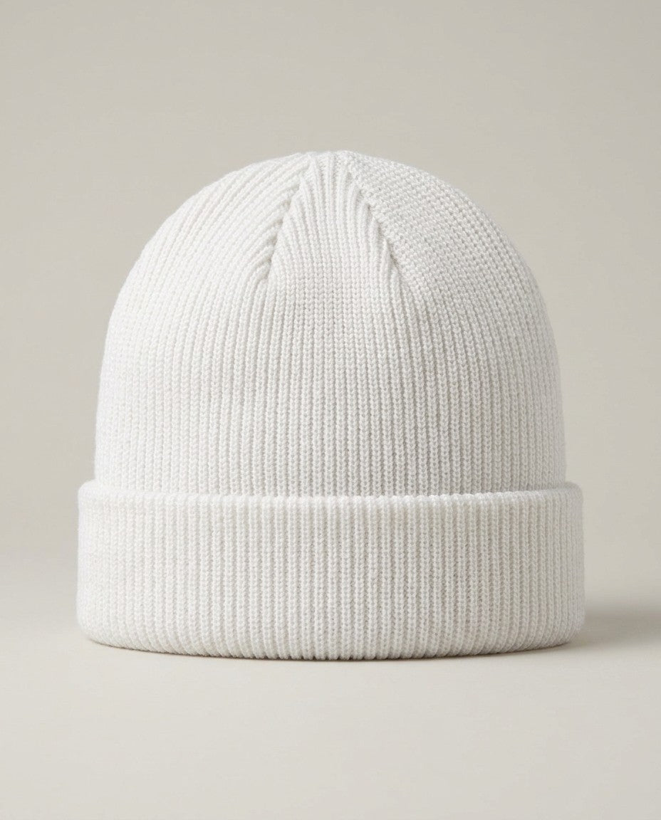 Solid Color Retro Knitted Beanie - White