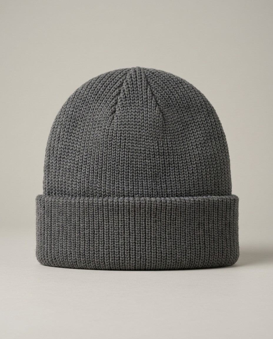 Solid Color Retro Knitted Beanie - Dark Gray