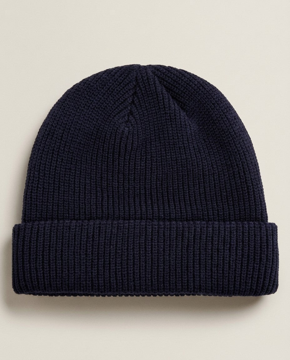 Solid Color Retro Knitted Beanie - Blue 3