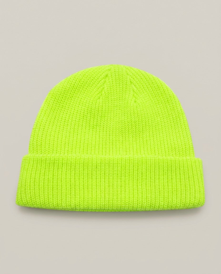 Fisherman Beanie in Neon Yellow
