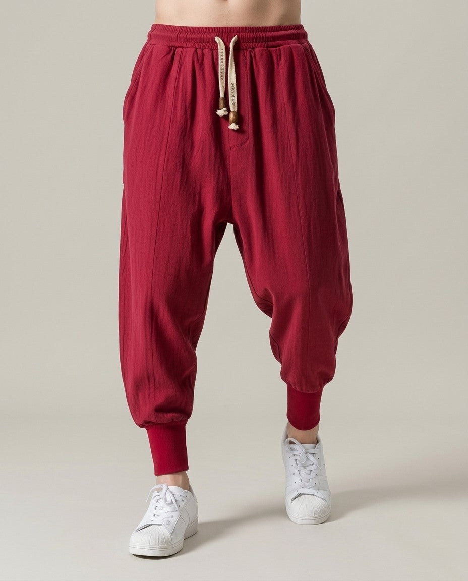 Gelyu Harem Pants in red, product-only view