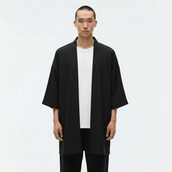 Long haori coat in black