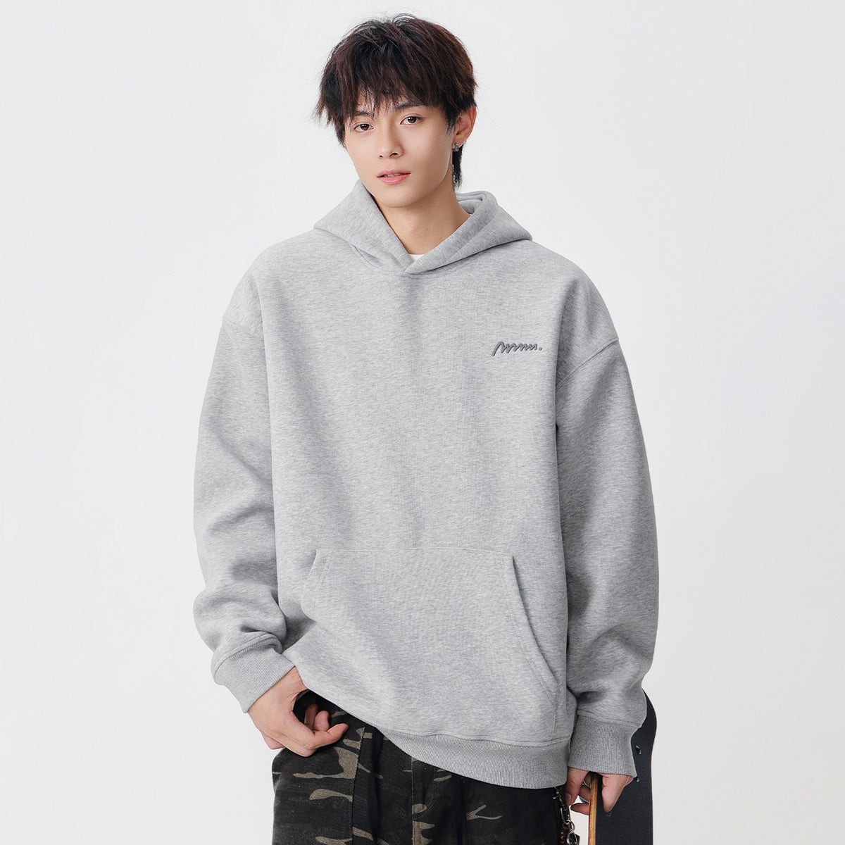 Heavyweight fleece hoodie for men, view 2