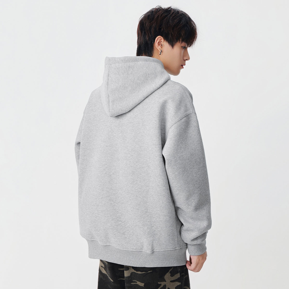 Heavyweight fleece hoodie for men, view 3