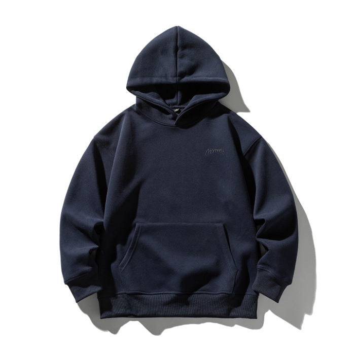Navy heavyweight fleece hoodie