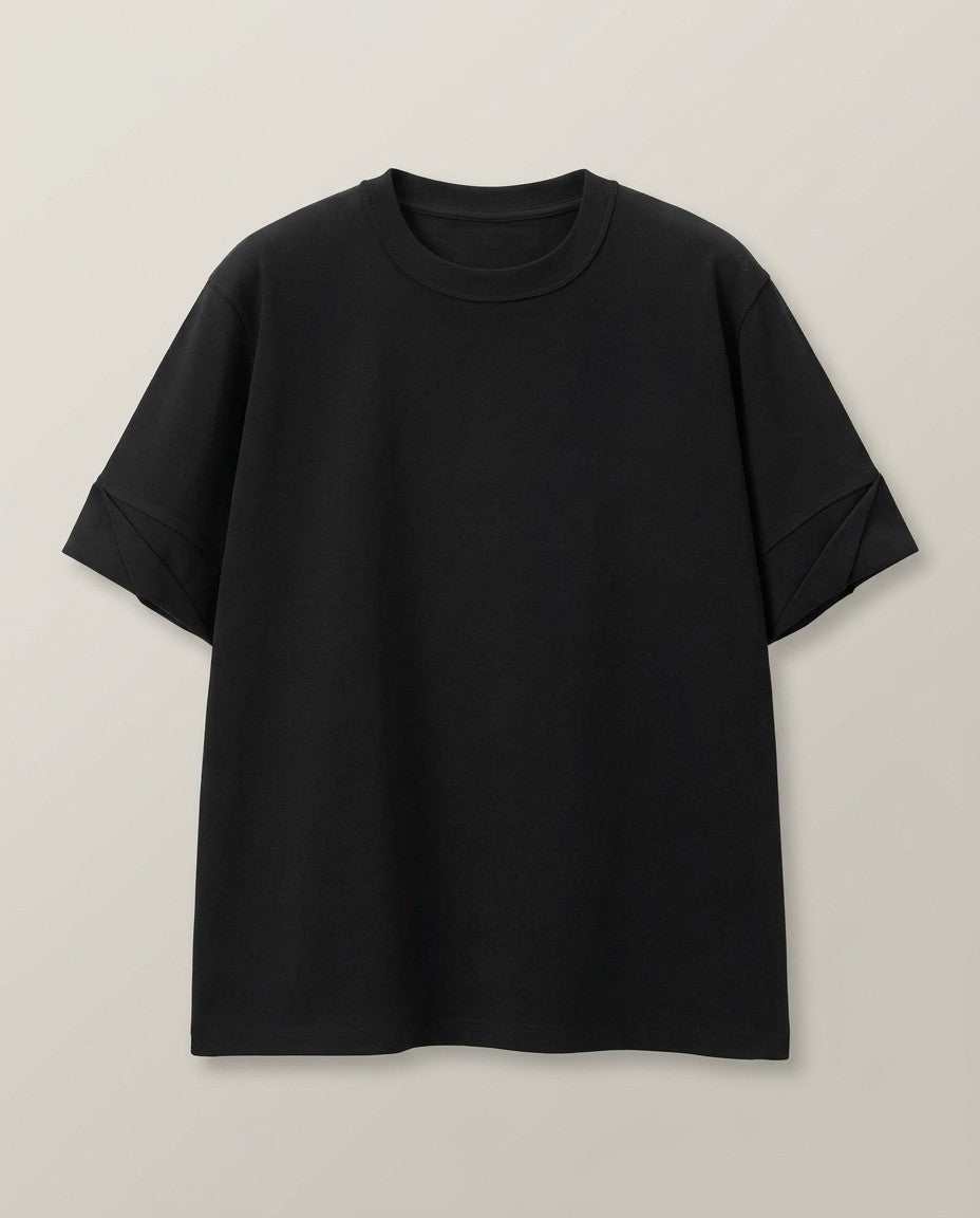 Heavyweight Rolled-Sleeve Graphic T-Shirt - Black