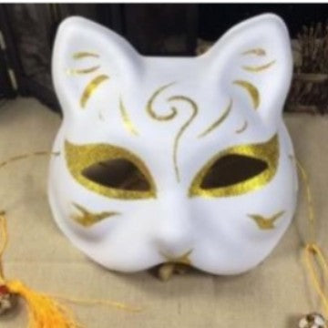 Gold japanese cat mask