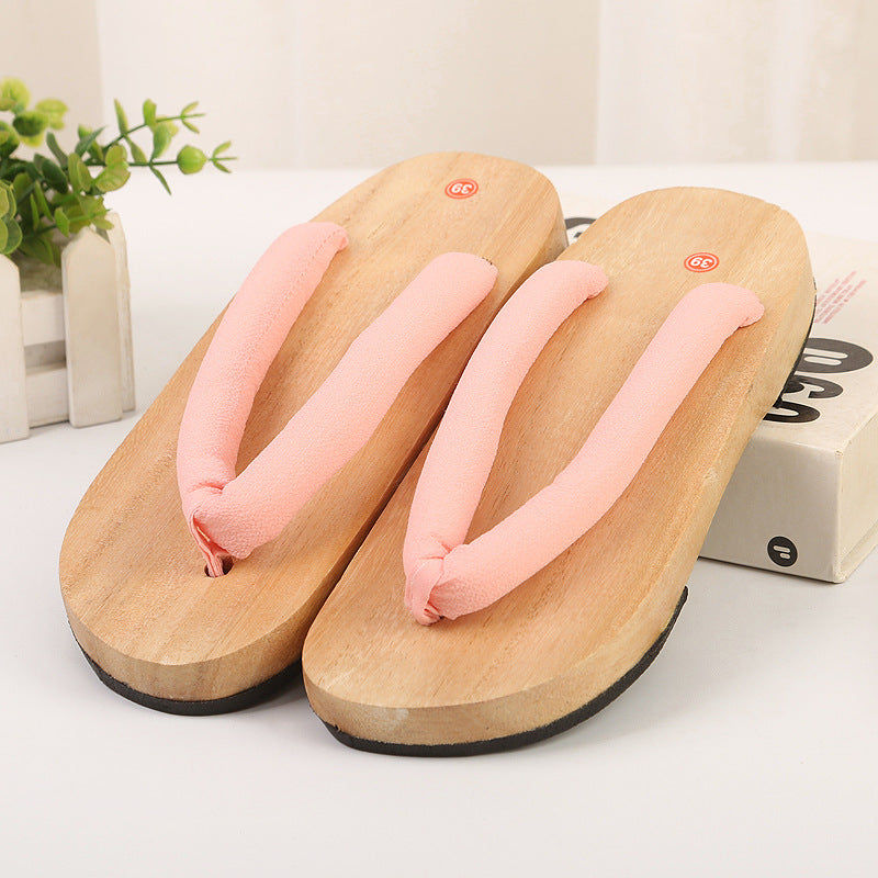 Pink japanese flip flops