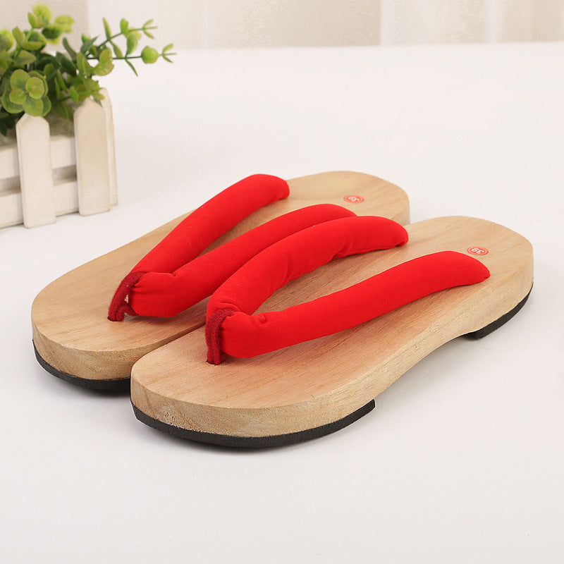 Red japanese flip flops