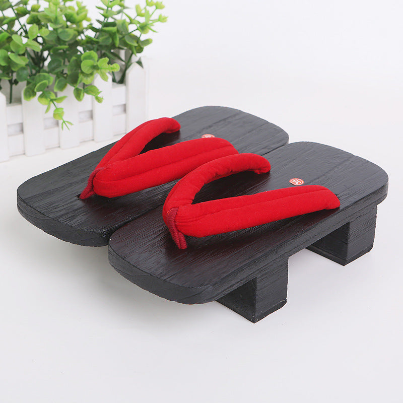 Black, Red japanese geta sandals