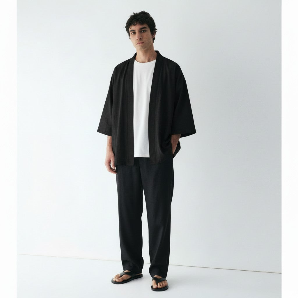 Summer haori jacket in black
