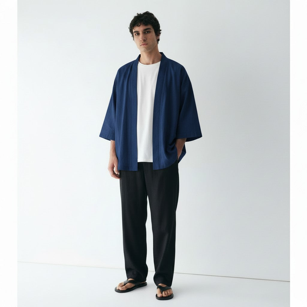 Summer haori jacket in blue