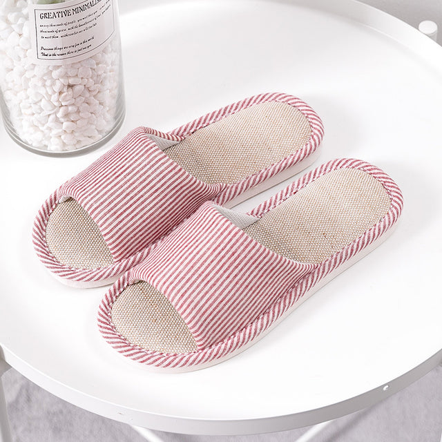 Red Stripe japanese slippers