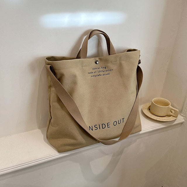 Khaki japanese tote bag