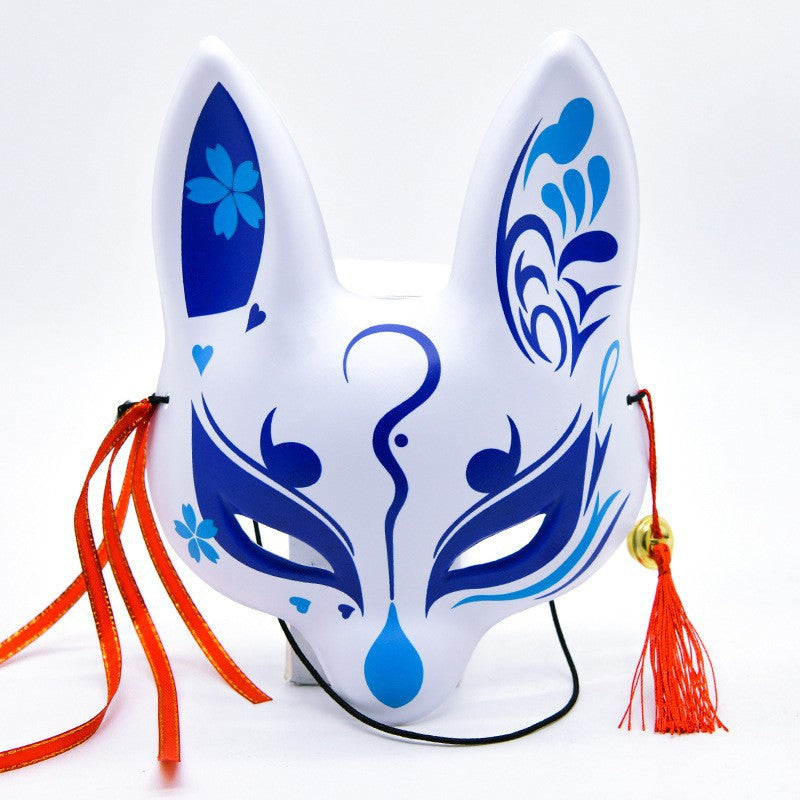 Blue Floral kitsune mask