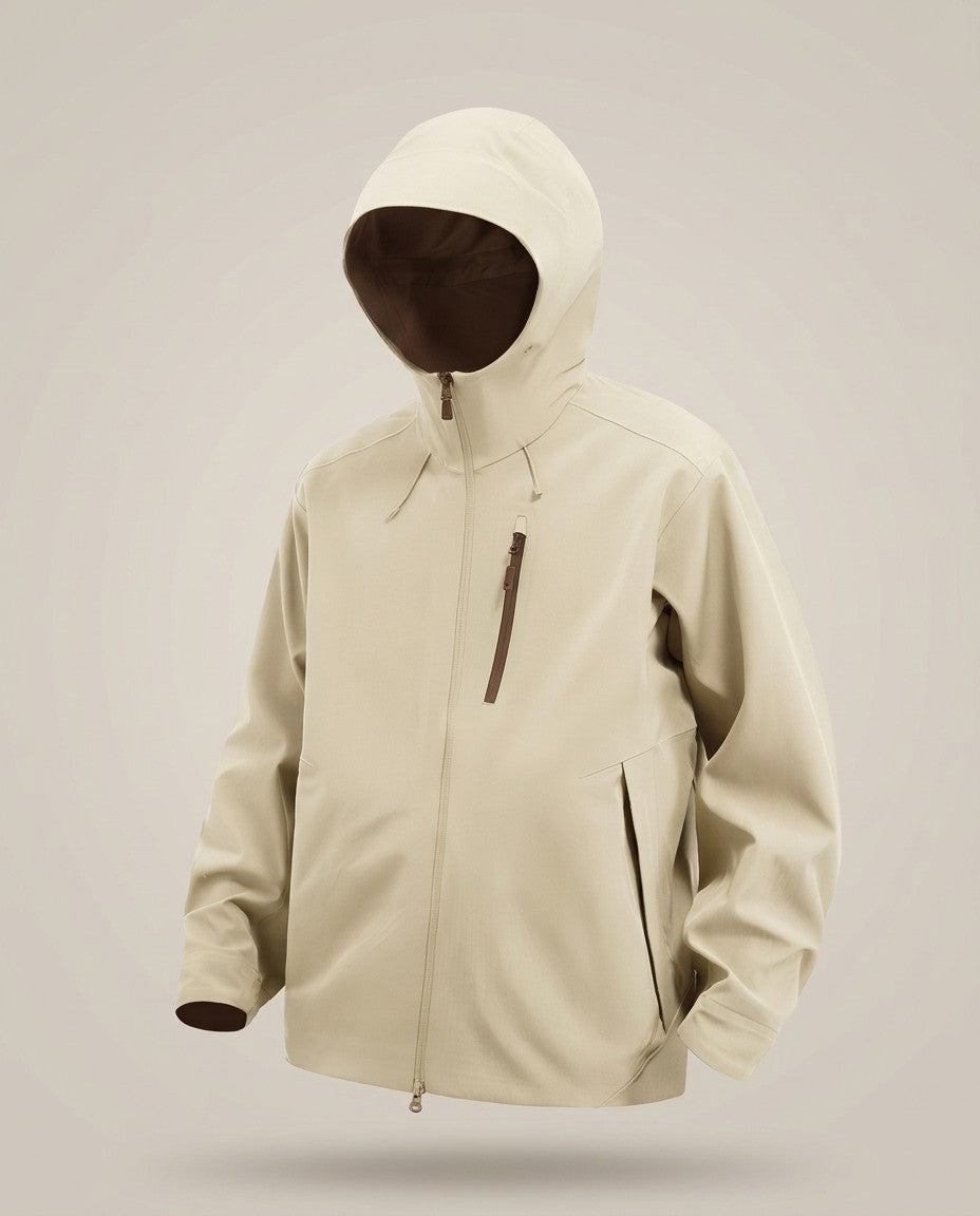 Men's Lightweight Outdoor Softshell Jacket - Apricot