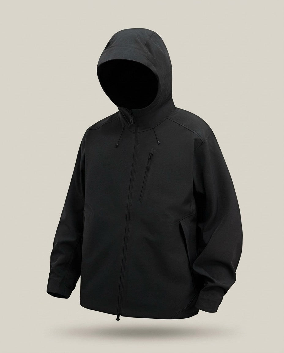 Men's Lightweight Outdoor Softshell Jacket - Black