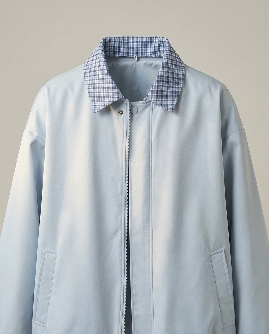 Men's Lightweight Polyester Jacket on model - detail view