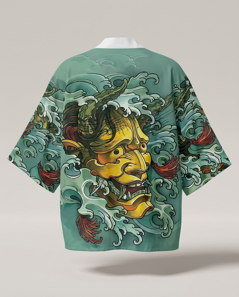 Hannya kimono for men, product back view