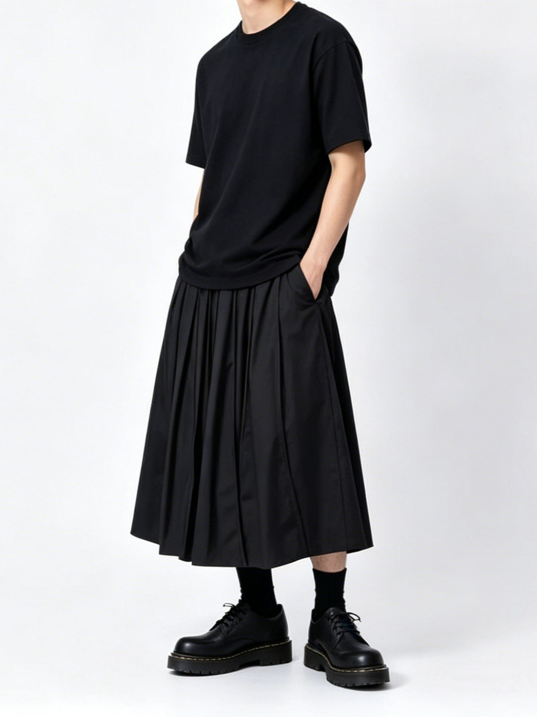 Men's Pants That Look Like Skirts, black, view 2