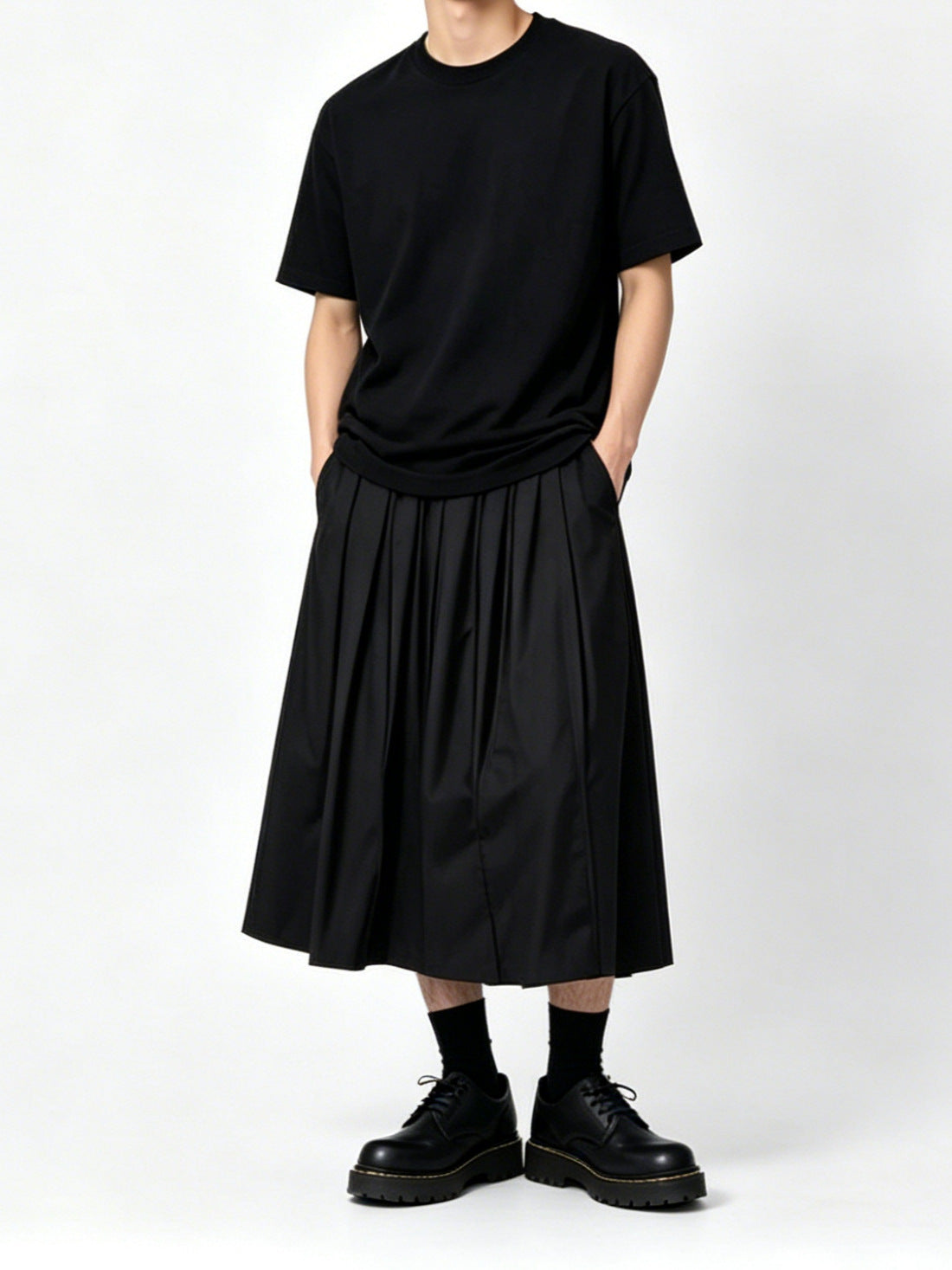Men's Pants That Look Like Skirts, black, view 5